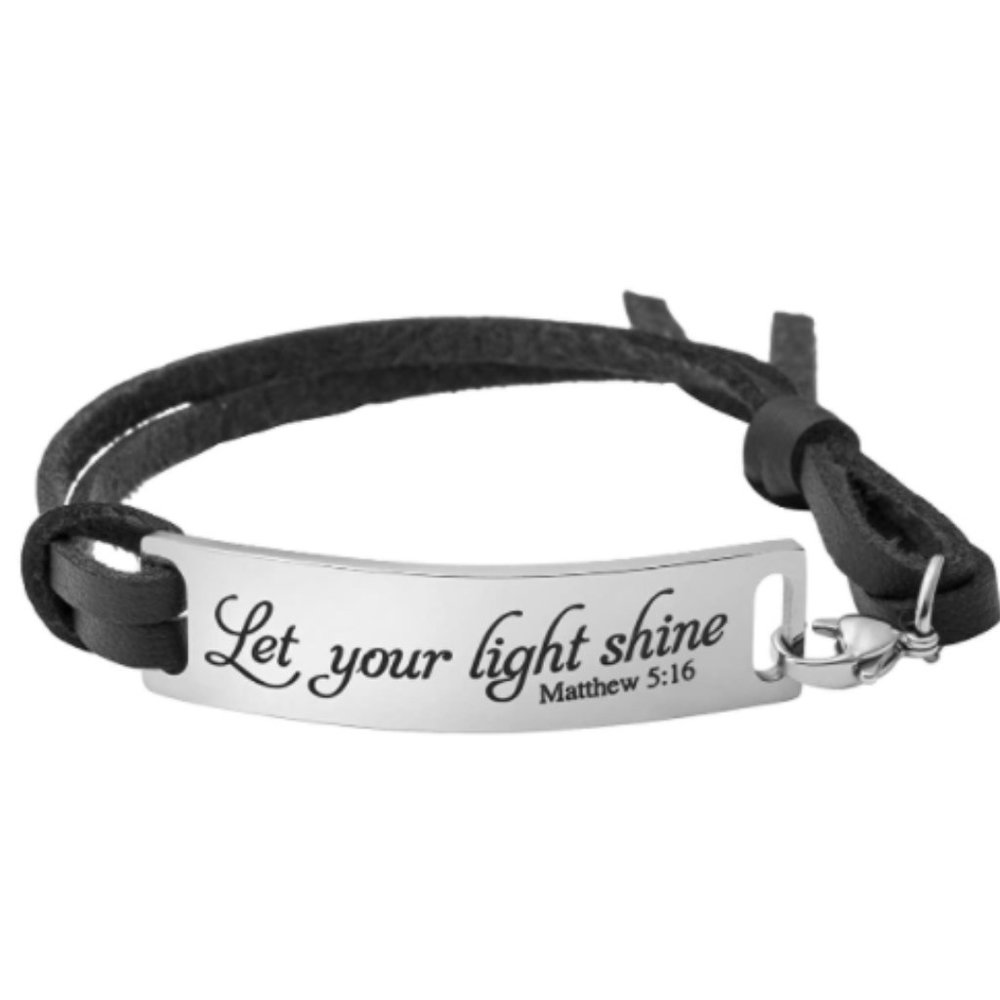 Inspirational Leather Bracelet for Women Christian